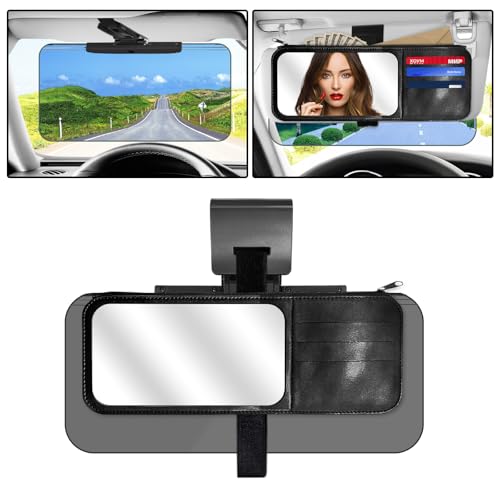 Sun Visor Extender for Cars,3 in 1 Adjustable Polarized Sun Visor Extender,Visor Organizer and Mirror for Car. Polarized Car Sun Visor,Safe Driving Extension for Glare/UV,Clip on, Universal(L) - style: Universal Set