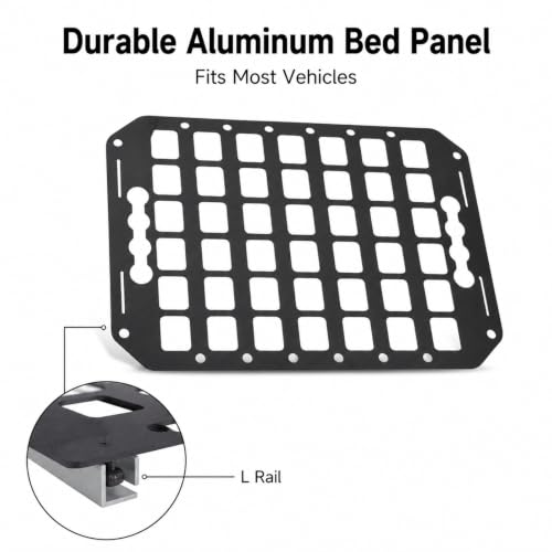 Truck Bed Panel Aluminum Cargo Storage Organizer, 14x10 Inch Tool Rack for Sedans SUVs Pickup Van - Durable Lightweight Design, Efficient Space Utilization, Versatile Hanging