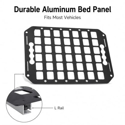 Truck Bed Panel Aluminum Cargo Storage Organizer, 14x10 Inch Tool Rack for Sedans SUVs Pickup Van - Durable Lightweight Design, Efficient Space Utilization, Versatile Hanging