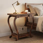 Tribesigns Narrow End Table with Storage, 2-Tier Wooden Side Table for Small Spaces, Slim Nightstand Bedside Table for Living Room & Bedroom, Rustic Brown, 23.6 Inch (1, Rustic Brown) - color: Rustic Brown