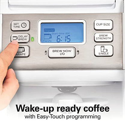 Hamilton Beach FlexBrew Trio 2-Way Coffee Maker, Compatible with K-Cup Pods or Grounds, Combo, Single Serve & Full 12 Cup Coffee Pot, White, Fast Brewing, Removeable Reservoir - color: White, Fast Brewing, Removable Reservoir