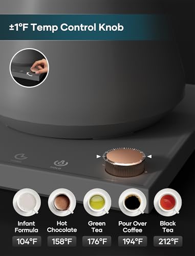 INTASTING Electric Kettles, Gooseneck Electric Kettle, ±1℉ Temperature Control, Stainless Steel Inner, Quick Heating, for Pour Over Coffee, Brew Tea, Boil Hot Water, 0.9L Dark Grey - color: Dark Grey