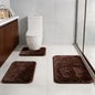 RUN HELIX Bathroom Rugs Sets 3 Piece, Soft Absorbent Memory Foam Bath Mats Set, Dry Fast Bath Mat, Machine Washable Bath Rug Set for Bathroom （Chocolate） - color: Brown