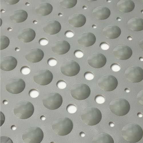 Amazon Basics Non-Slip Bath Mat with Suction Cups for Tub and Shower, Easy to Clean, 40" x 16", Grey