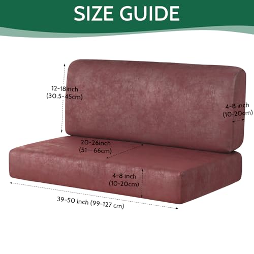 FUANGUI RV Dinette Cushion Covers Stretch Camper Cushion Cover Booth Seats Replacement RV Cushion Covers Washable Sofa Furniture Protector - color: Crackle-wine