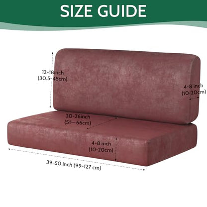 FUANGUI RV Dinette Cushion Covers Stretch Camper Cushion Cover Booth Seats Replacement RV Cushion Covers Washable Sofa Furniture Protector - color: Crackle-wine