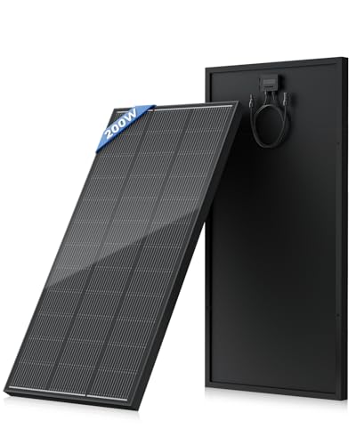 200 Watt Solar Panel 18BB, 25% High Efficiency, N-Type 12V 200W Solar Panel, Monocrystalline PV Modules, for Rooftop, RV, Farm, Trailer, Marine, Home Off-Grid System - style: 200W