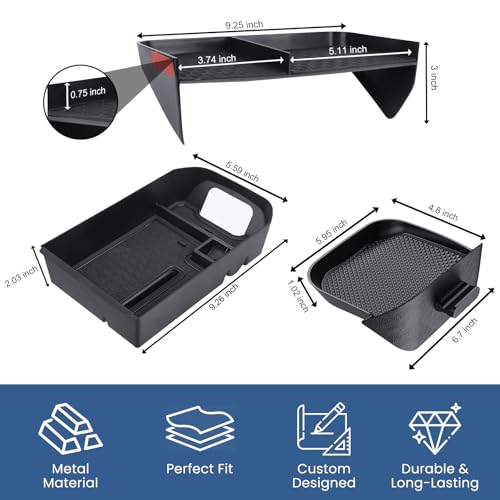 DIAMOOKY Upgraded Center Console Organizer Compatible with Toyota RAV4 2025 2024 2023 2022 2021 2020 2019 Interior Accessories, Gear Shift Storage Tray Drivers Side Cubby Drawer Storage Box - 3pcs - size: 2019-2025(3pcs)