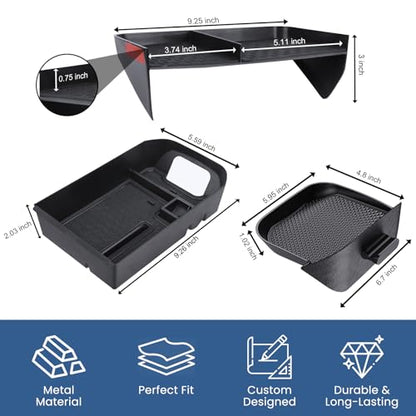 DIAMOOKY Upgraded Center Console Organizer Compatible with Toyota RAV4 2025 2024 2023 2022 2021 2020 2019 Interior Accessories, Gear Shift Storage Tray Drivers Side Cubby Drawer Storage Box - 3pcs - size: 2019-2025(3pcs)