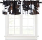 Farm Cowhide Valance, Rustic Western Black White Cow Cattle Animal Fur Print Blackout Short Window Treatment for Home Farmhouse Kitchen Bedroom Cafe, 54x18inch - color: Cowhide-7