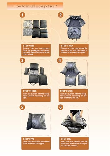 Alansma Portable Car Dog Crate Detachable Seat Belt Fastening Car Dog Kennel Seats Suitable for Small and Medium-Sized Dogs and Cats, Grey, Medium