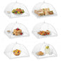 6 Pack Mesh Food Covers 17 Inch, White Pop-Up Food Tents, Collapsible Umbrella Screen Covers for Parties, BBQs, Picnics, Outdoor Camping Dining, Reusable Fly Cover - size: White