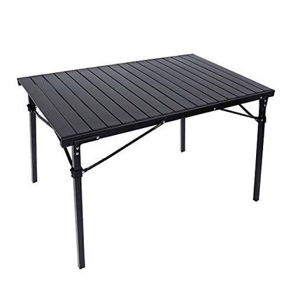 REDCAMP Roll Up Camping Tables that Fold Up, Lightweight Portable Compact Metal Camp Table for Grill Outdoor Picnic, Black Long - size: 42"Lx27.5"Wx27.5"H