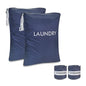 GOGOODA Travel Laundry Bags – Packable & Splash-Resistant Clothes Organizer with Handle | Lightweight, Foldable & Space-Saving for Suitcase, Gym, Beach & Business Trips (Navy Blue) - color: Navy Blue