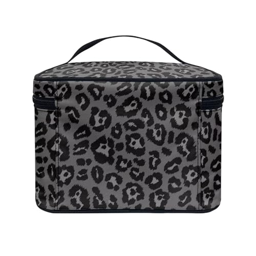 Flashideas Black Leopard Makeup Organizer - Large Capacity Travel Makeup Bag with Easy Hold, Vertical Storage - color: Black Leopard 2