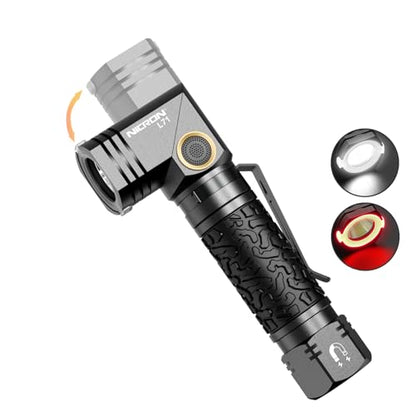NICRON L71 Rechargeable 1800 Lumens Flashlight with L74mini EDC Flashlight
