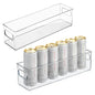 iDesign Stackable Fridge Bin with Handles, Set of 2, Clear | Ideal for Freezer or Pantry, Made in USA - style: Pack of 2
