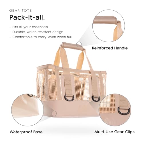 MISSION Boat Gear CASSI Heavy-Duty Outdoor Tote and Waterproof Marine-Grade Mesh Boat Bags - color: Sandstone, size: 23 Liter