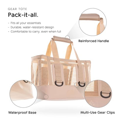 MISSION Boat Gear CASSI Heavy-Duty Outdoor Tote and Waterproof Marine-Grade Mesh Boat Bags - color: Sandstone, size: 23 Liter
