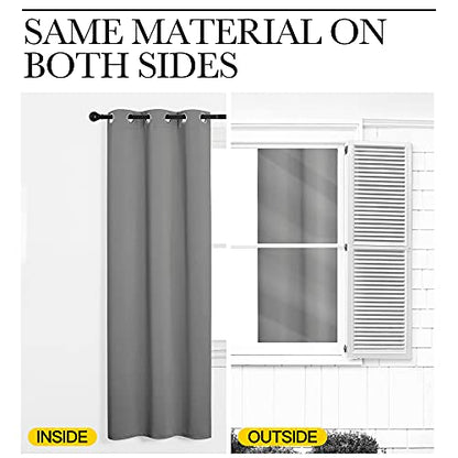 NICETOWN Thermal Insulated Blackout Curtains - Grommet Top Window Treatment Drapes for Hall (2 Panels, W42 x L95 inches, Silver Grey) - color: Silver Grey, size: 42"W x 95"L (Pack of 2)