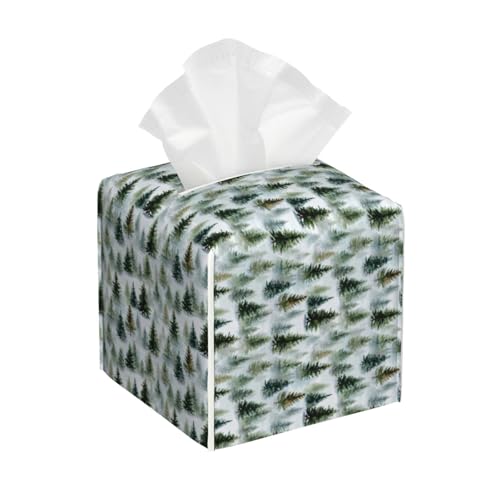 Winter Forest Snowy Trees Tissue Box Cover Square Tissues Boxes Decorative Facial Paper Organizer for Friends, Home Nightstands Bathroom Table Decor - color: Color_2