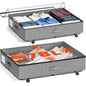XXXL 78L Under Bed Storage with Wheels, Rolling Storage Containers with Clear Lid & Label, Heavy-Duty Metal Frame, Easy Pull-out, Underbed Storage Bins for Clothes, Shoes, Blankets, and Toys(2PACK) - size: With-wheels-78L-2pack