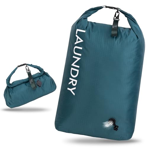 Travel Laundry Bag, Vacuum Compression Dirty Clothes Travel Bag, Waterproof Wet/Dry Space-Saving Laundry Storage Organizer, Smell Proof Storage Bag for Clothing, Swimming, Yoga, Gym, Camping - color: Green, size: Large