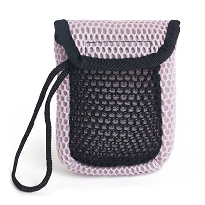 MainBasics Exfoliating Bar Soap Pouch Dual-Sided Body Scrubber - Fits Standard Size Soap Bars, Pink - style: Pink