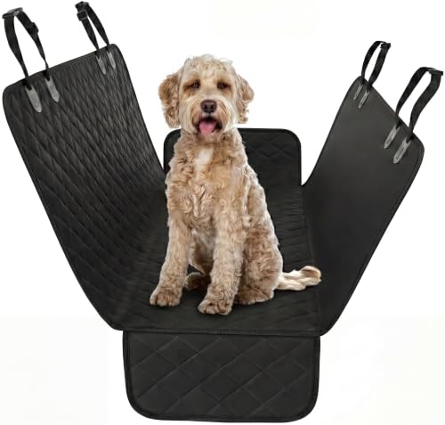 Active Pets Black Standard Dog Car Hammock Back Seat Cover, Waterproof Backseat Cover Protector for Truck Bench Rear of Sedans or SUVs, Essential Pet Supplies Vacuum or Wipe Clean, Machine Washable - color: Black, size: Standard (53" x 56")