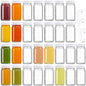 30 Pack 2 oz Glass Shot Bottles w/ White Lids & 30 Labels - Small Clear Jar for Ginger, Wellness Shot, Juice, Sample, Whiskey - Travel Essentials Mini Bottles - Wide Mouth, Leakproof, Dishwasher Safe - color: White Lid, size: 30 Pack