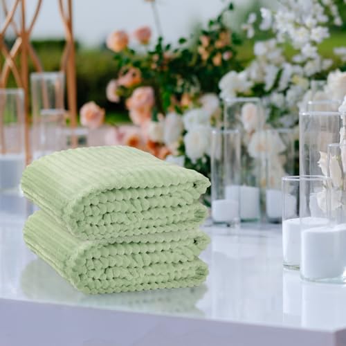 Buryeah 6 Pcs Flannel Throw Blanket Bulk 50 x 60 in Sleepover Blanket Outdoor Wedding Throw Lightweight, Oeko-tex Standard 100 Certified for Sofa Homeless Gifts (Mint) - color: Mint