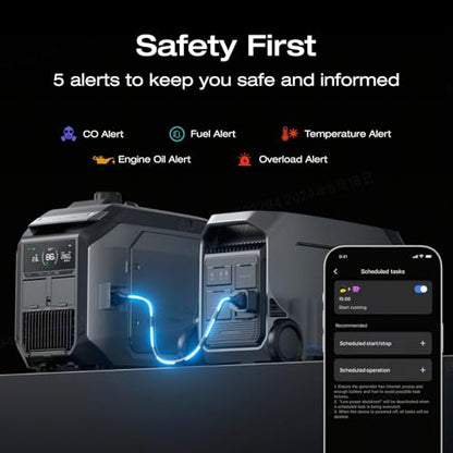 EF ECOFLOW 3200W DC Fast Charging Dual Fuel Smart Generator with LPG and Gas Support, Smart Control, for Home Power Backup, Emergency, Compatible with DELTA Pro 3 / DELTA Pro - style: 3200W Dual Fuel Generator