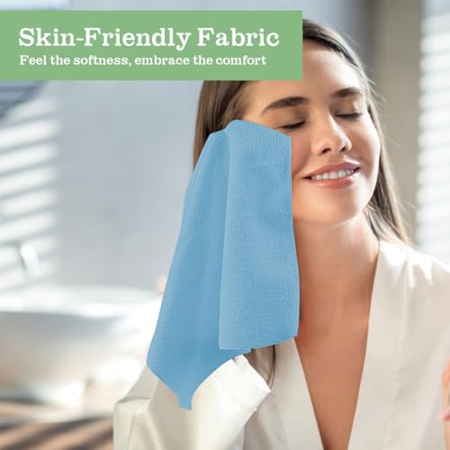 UNIMADE Washcloths Bulk - 100 Pack - Face Towels (12" x 12"), Highly Soft Wash Cloths and Hand Towels, Fast Drying Multi-Purpose Microfiber Cleansing Cloths for Bathroom, Hotel, Spa, and Salon - Blue - color: Blue, size: 100Pack
