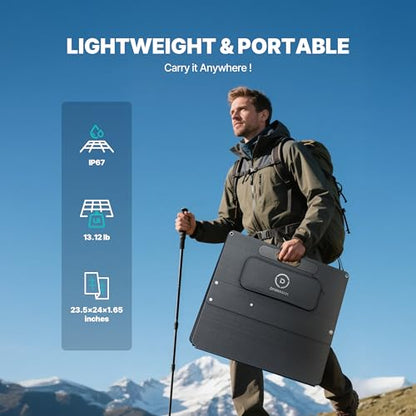 DABBSSON 2048Wh Solar Generator with 210W Solar Panel, Semi-Solid LiFePO4 Battery w/6 2200W AC Output, Compact&Lightweight, Recharge 80% in 1.5 Hr, 2000L Portable Power Station for Camping/Home/RV - style: 2000L+210W Solar Panel
