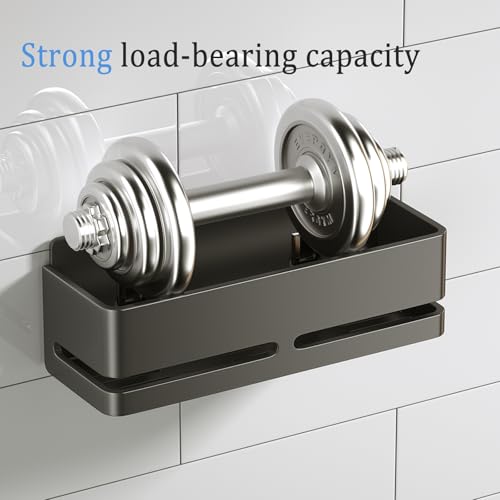 Shower Caddy 2-Pack Shower Shelf, Heavy-Duty Bathroom Storage Shelf | Large Capacity No-Drill Bathroom Organizer, Gray Aluminum Storage Basket, Adhesive Installation - size: Grey-2 layers