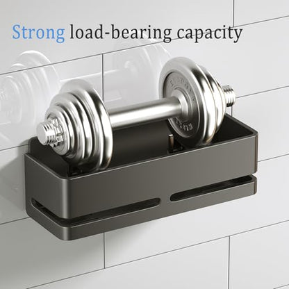 Shower Caddy 2-Pack Shower Shelf, Heavy-Duty Bathroom Storage Shelf | Large Capacity No-Drill Bathroom Organizer, Gray Aluminum Storage Basket, Adhesive Installation - size: Grey-2 layers