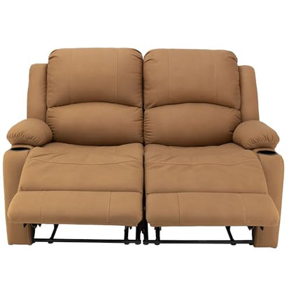 Camper Comfort 58" Wall Hugger Reclining RV Theater Seats | Double Recliner RV Sofa | RV Couch | Wall Hugger Recliner | RV Theater Seating | RV Furniture (Powered, Sand) - color: Sand, style: Powered