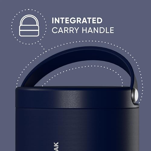 Hydrapeak 18oz Stainless Steel Vacuum Insulated Food Jar Kids for Hot and Cold Food, Wide Mouth Leak-Proof Soup Adults, 10 Hours 16 (Navy) (HP-Foodie18) - color: Navy, size: 18 Ounces