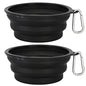 Kytely Large Collapsible Dog Bowls 2 Pack, 34oz Foldable Dog Travel Bowl, Portable Pet Water Food Bowl with Clasp, Pet Cat Feeding Cup Dish for Traveling, Walking, Hiking (Black+Black) - color: Black & Black