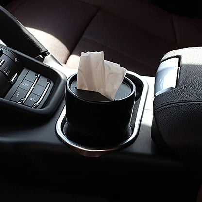 BANCHELLE Car Change Holder with Lid Automotive Plastic Garbage Cans 250 mL (0.06 Gallon) Portable for Keys Pen, 2 PCS