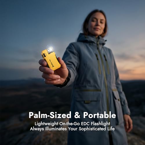 WUBEN G5 EDC Rechargeable Flashlight, 400 Lumens RGB Dual Light Source Mini Magnetic Keychain Flashlight, Portable Pocket Light for Camping Hiking Home Emergencies (Yellow) - color: Yellow
