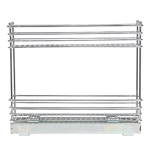 Household Essentials Chrome 2-Tier Sliding Cabinet Organizer, 5" - size: 5" - Extended, style: 2-Tier