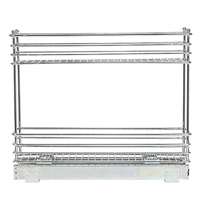 Household Essentials Chrome 2-Tier Sliding Cabinet Organizer, 5" - size: 5" - Extended, style: 2-Tier
