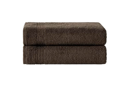 Ozdilek 2-Piece Bath Towels, 27x54 100% Turkish Cotton, Luxury Quick Dry, Extra Large, Fade-Resistant, Eco-Friendly, Spa Towel, Comfortable (Chocolate Brown) - color: Chocolate Brown