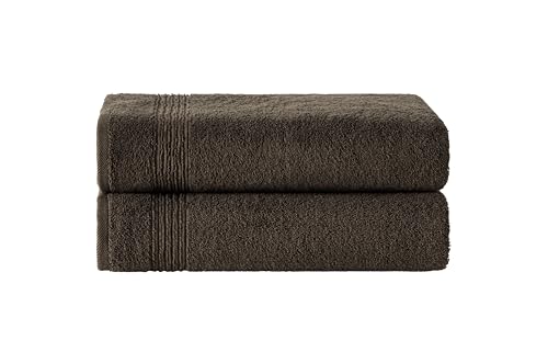 Ozdilek 2-Piece Bath Towels, 27x54 100% Turkish Cotton, Luxury Quick Dry, Extra Large, Fade-Resistant, Eco-Friendly, Spa Towel, Comfortable (Chocolate Brown) - color: Chocolate Brown