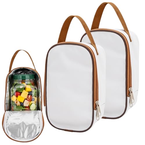 2 PCS On-The-Go Storage Bag Fit for Salad Pod Mason Jar Side Open - Durable Protective Pouch for Safe Transport and Storage, Lunch Bag Carrier for Mason Jar for Office, Travel, Meal Prep (Bag Only) - color: 2 Packs