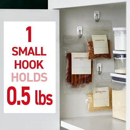 Command Small Wire Toggle Hooks, 4 Hooks and 5 Strips, Damage-Free Hanging Wall Hook with Adhesive, No Tools Required, Great for Home, Kitchen, and Office Organization, Holds up to 0.5 lb