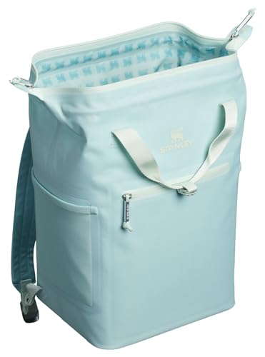 Stanley All Day Madeleine Backpack Soft Cooler 20 Can Cooler with Handle and Shoulder Straps Insulated Travel Bag with Zipper BPA-Free - color: Seafoam, style: Mini