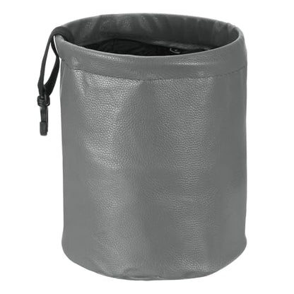 HARFINGTON Car Trash Can 0.9 Gallon Foldable Leak-Proof Garbage Organizer Portable Hanging Waterproof Truck Trash Bins for Van Automotive Vehicle Front Seat, Gray - color: Grey