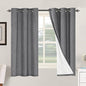 H.VERSAILTEX Primitive Linen Curtains 100% Blackout Curtain Drapes Burlap Fabric Curtains with White Thermal Insulated Liner, Grommet Top Drapes Living Room/Bedroom (2 Panels, 42 x 63 Inch, Grey) - color: Grey, size: 42"W x 63"L (Pack of 2)